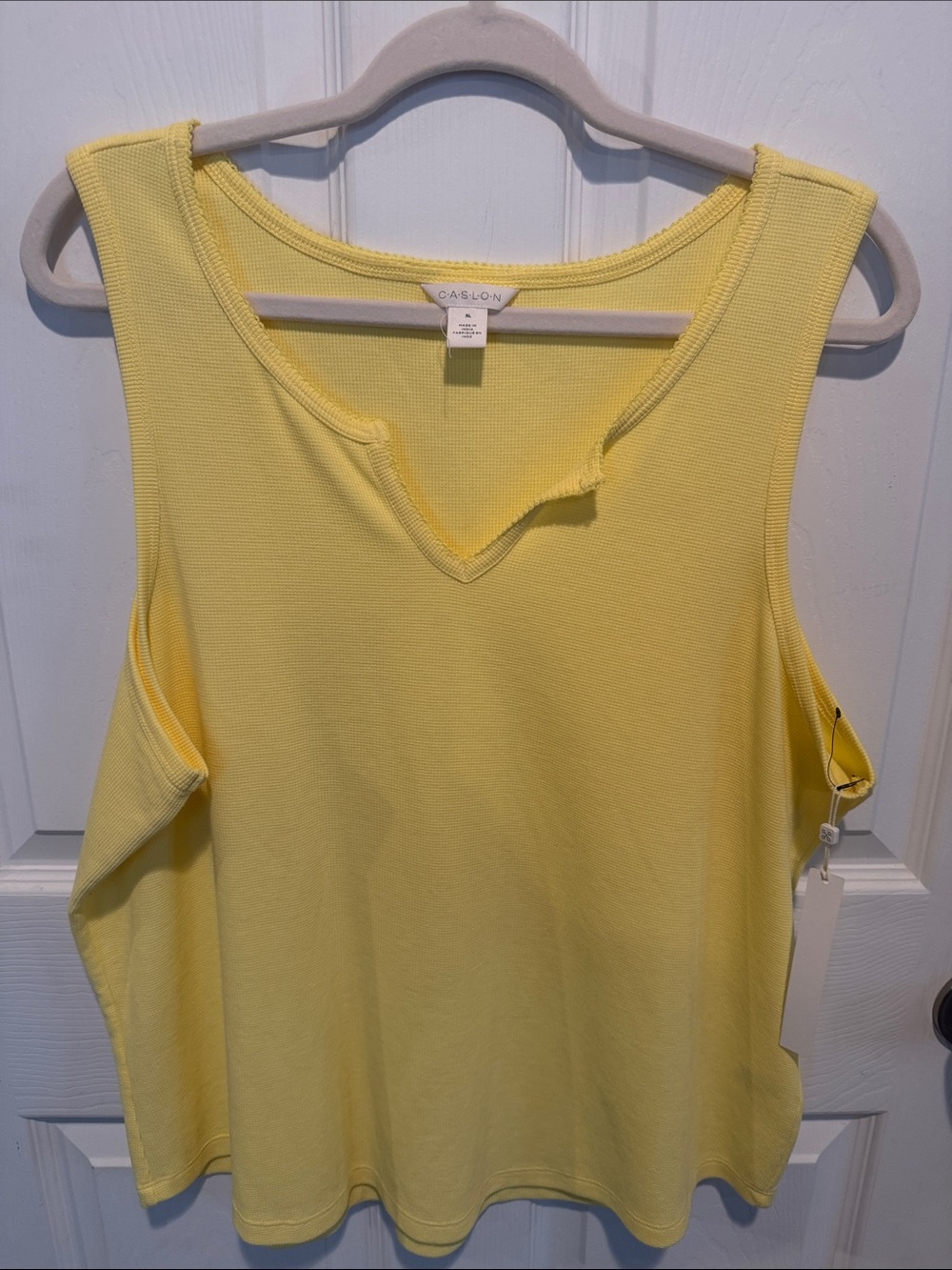 Caslon Soft Yellow Tank with Notch Neck